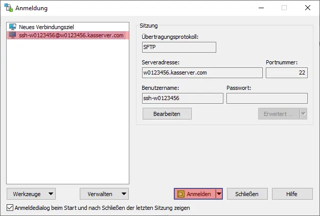 WinSCP - Verbindung per SFTP (Public-Key-Verfahren), Bild 14