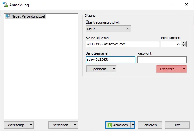 WinSCP - Verbindung per SFTP (Public-Key-Verfahren), Bild 2