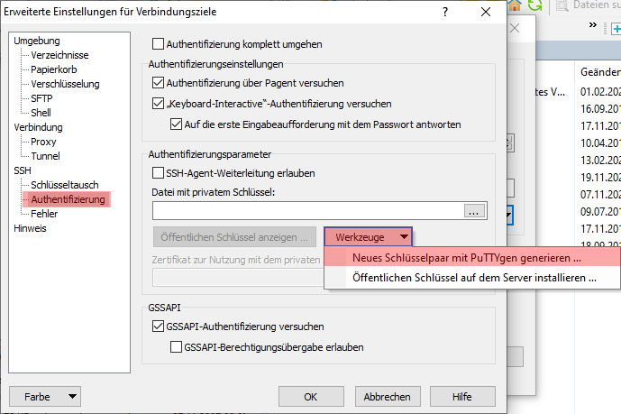 WinSCP - Verbindung per SFTP (Public-Key-Verfahren), Bild 3