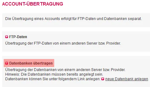 Übertragung der Inhalte - Übertragung Datenbank, Bild 3
