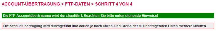 Accountübertragung - FTP-Übertragung, Bild 7