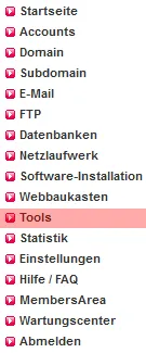Verwalten im KAS - Verschieben eines Webbaukastens, Bild 1