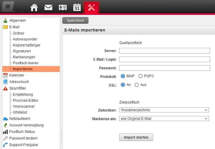 ALL-INKL.COM WebMail - Importieren von E-Mails aus anderen Postfächern, Bild 1