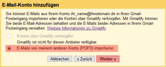 Google Mail - E-Mails von Konten bei ALL-INKL.COM abrufen, Bild 6