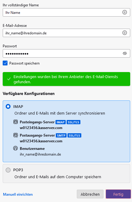 Thunderbird - E-Mail-Konto einrichten, Bild 4