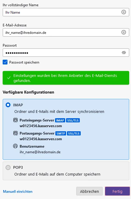 Thunderbird - E-Mail-Konto einrichten, Bild 4