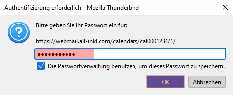 CalDAV - Kalenderfunktion - Einstellungen im WebMail anzeigen, Bild 5