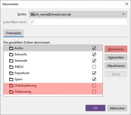 Thunderbird - IMAP-Ordner abonnieren, Bild 7