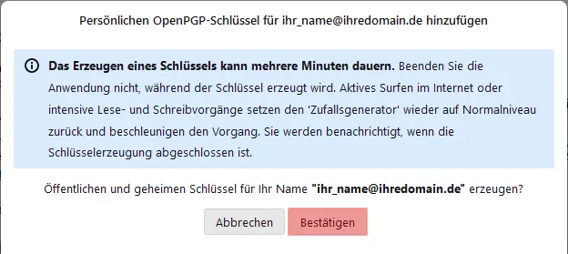 PGP-Verschlüsselung - Einrichtung unter Thunderbird, Bild 6
