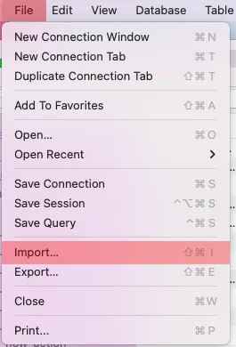 Sequel Ace für macOS - Datenbanksicherung wiederherstellen, Bild 1