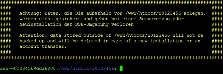 Dateiverwaltung - Verbindung mit PuTTY aufbauen (Passwort-Verfahren), Bild 5