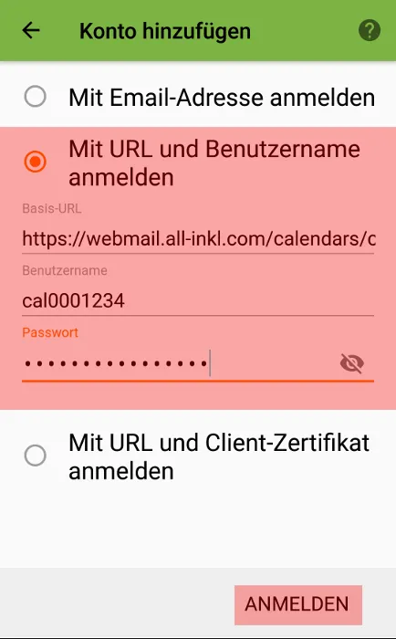 CalDAV - Kalenderfunktion - Android DAVx5 (DAVdroid), Bild 2