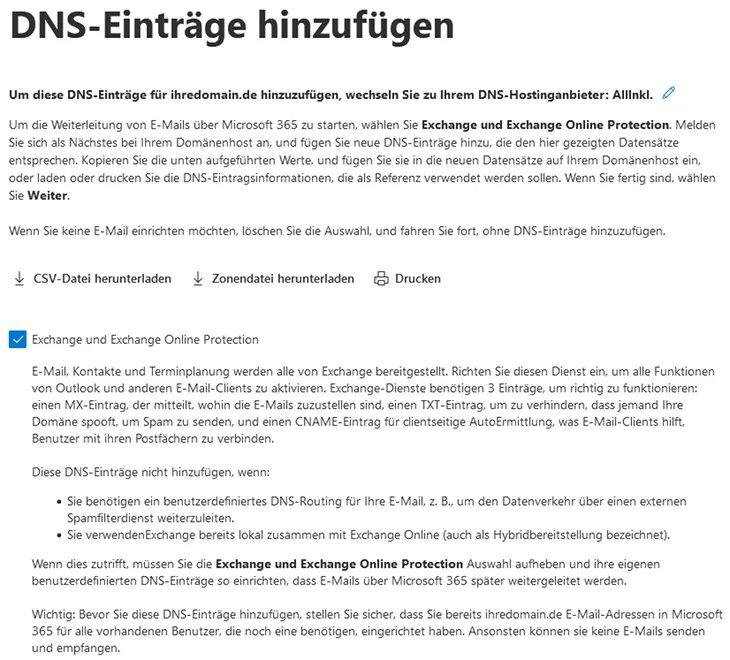 Office 365 - DNS-Einstellungen zur Nutzung von Office365, Bild 9