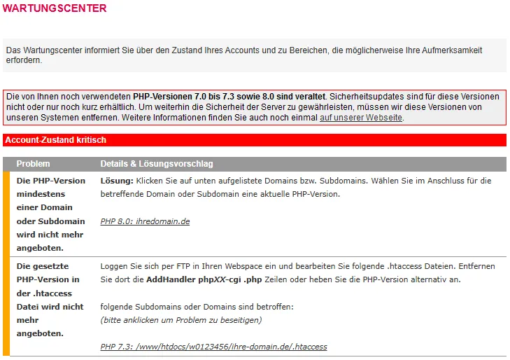 Migration der PHP-Version - Welche PHP-Version verwende ich, Bild 2