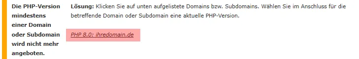 Migration der PHP-Version - Welche PHP-Version verwende ich, Bild 1