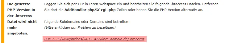 Migration der PHP-Version - Welche PHP-Version verwende ich, Bild 1