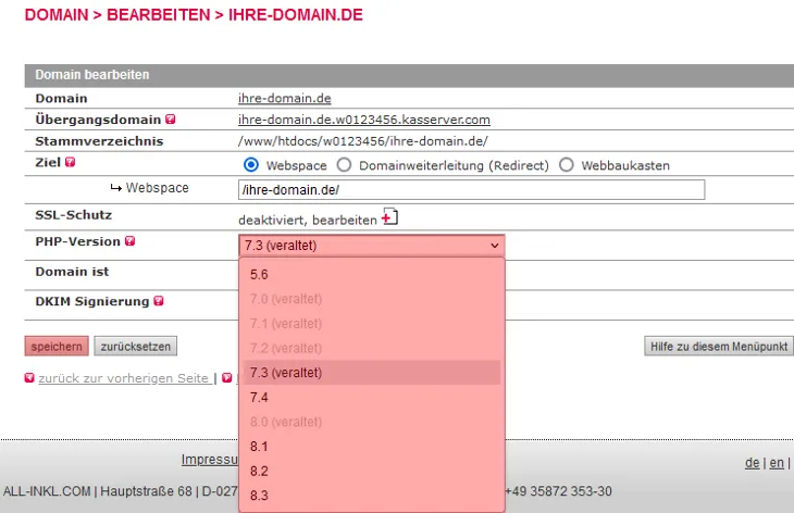 Migration der PHP-Version - Welche PHP-Version verwende ich, Bild 3