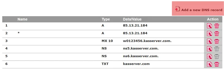 DNS - How to add a CAA-record, Bild 1