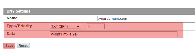 DNS - How to add an SPF-record, Bild 3