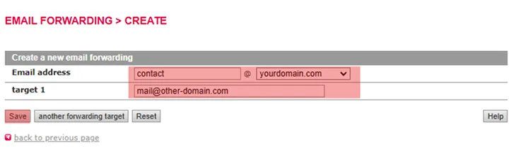 Email address, autoresponder, forwarding - How to create an email forwarding, Bild 4