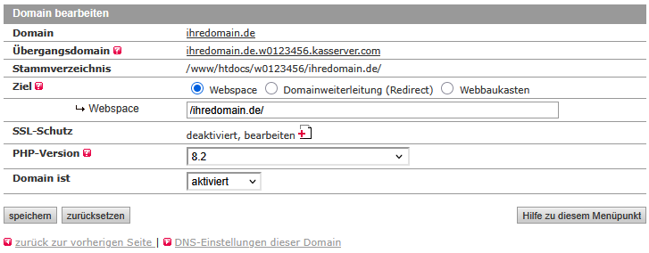 Einstellungen bearbeiten - Einstellungen Übersicht, Bild 3