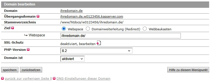 Einstellungen bearbeiten - Einstellungen Übersicht, Bild 3