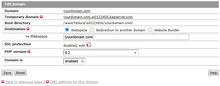 Domain Registration - Settings Overview, Bild 3