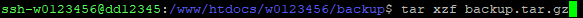 Datensicherung - Archiv / Sicherung entpacken mit tar, Bild 1