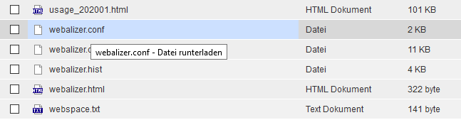 Webalizer (vorinstalliert) - Anpassen, Bild 1