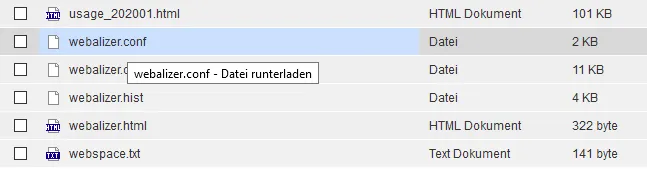 Webalizer (vorinstalliert) - Anpassen, Bild 1