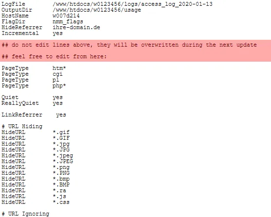 Webalizer (vorinstalliert) - Anpassen, Bild 2