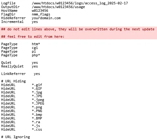 Webalizer (pre-installed) - Customize, Bild 2