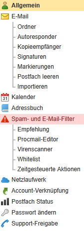 Spam- und Virenfilter - Einrichtung Spam- und E-Mail-Filter, Bild 3