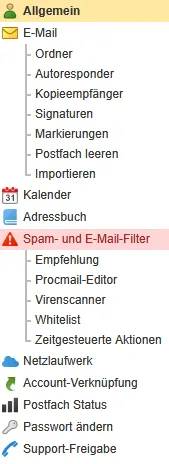 E-Mail - Einrichtung Spam- und E-Mail-Filter, Bild 3