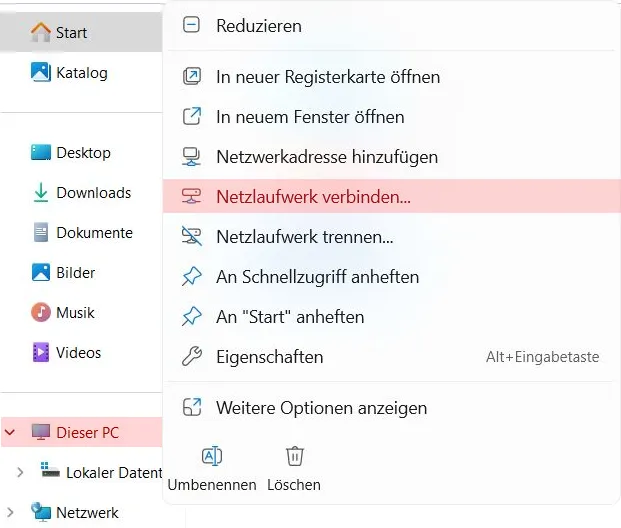 Einbindung als Netzlaufwerk - Netzlaufwerk über VPN verbinden - Windows 11, Bild 7
