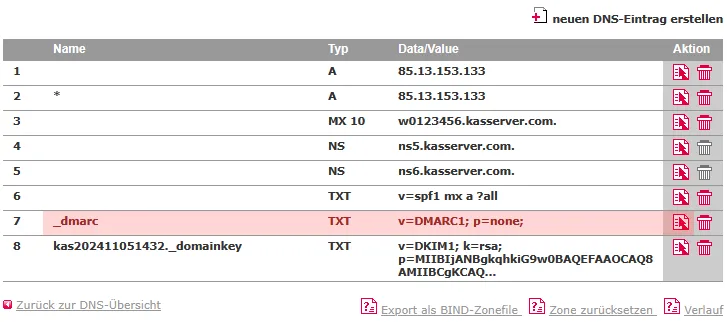 DNS-Werkzeuge - DKIM (bei Versand über externe Mailserver), Bild 3