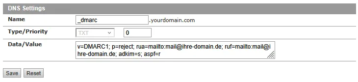 DNS Tools - How to add a DKIM-record (in case of using an external email server), Bild 5