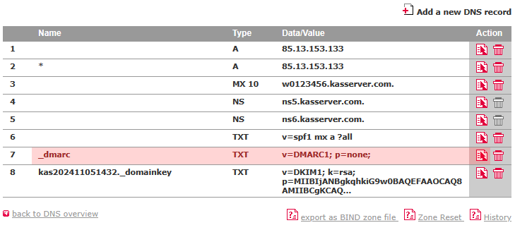 DNS Tools - How to add a DKIM-record (in case of using an external email server), Bild 3