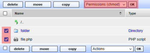 WebFTP - How to change file privileges (CHMOD), Bild 1