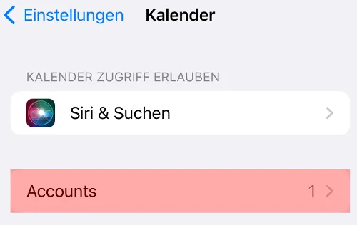CalDAV - Kalenderfunktion - iOS Mail, Bild 3