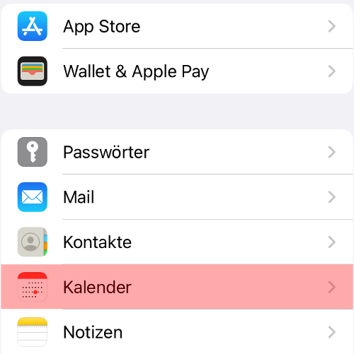 CalDAV - Kalenderfunktion - iOS Mail, Bild 2