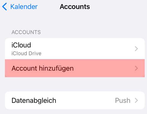 CalDAV - Kalenderfunktion - iOS Mail, Bild 4