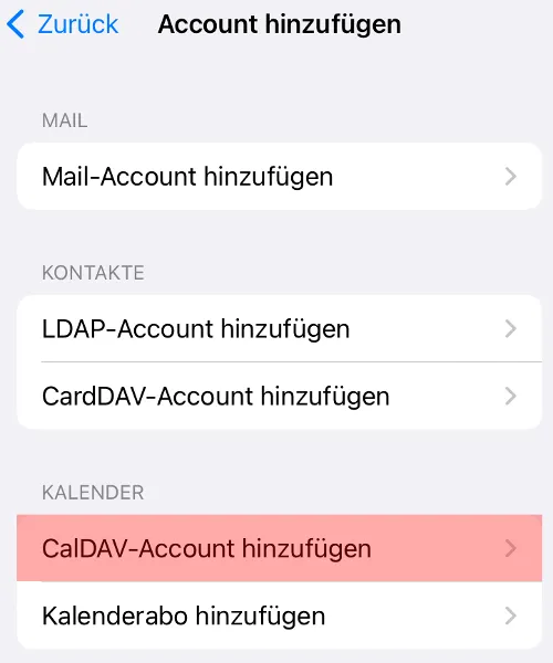 CalDAV - Kalenderfunktion - iOS Mail, Bild 6
