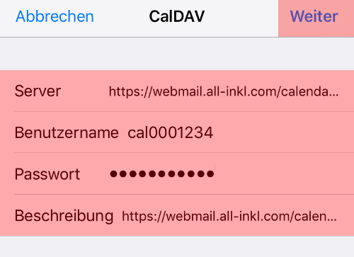 CalDAV - Kalenderfunktion - iOS Mail, Bild 7