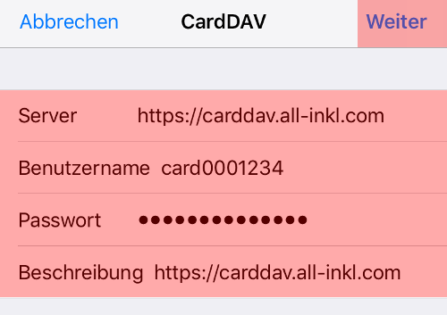 CardDAV - Synchronisierung von Kontakten - iOS Mail, Bild 7