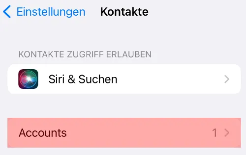 CardDAV - Synchronisierung von Kontakten - iOS Mail, Bild 3