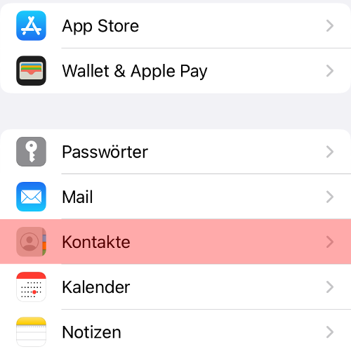 CardDAV - Synchronisierung von Kontakten - iOS Mail, Bild 2