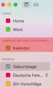 CalDAV - Kalenderfunktion - macOS Mail, Bild 5