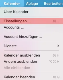 CalDAV - Kalenderfunktion - macOS Mail, Bild 1