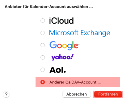 CalDAV - Kalenderfunktion - macOS Mail, Bild 3